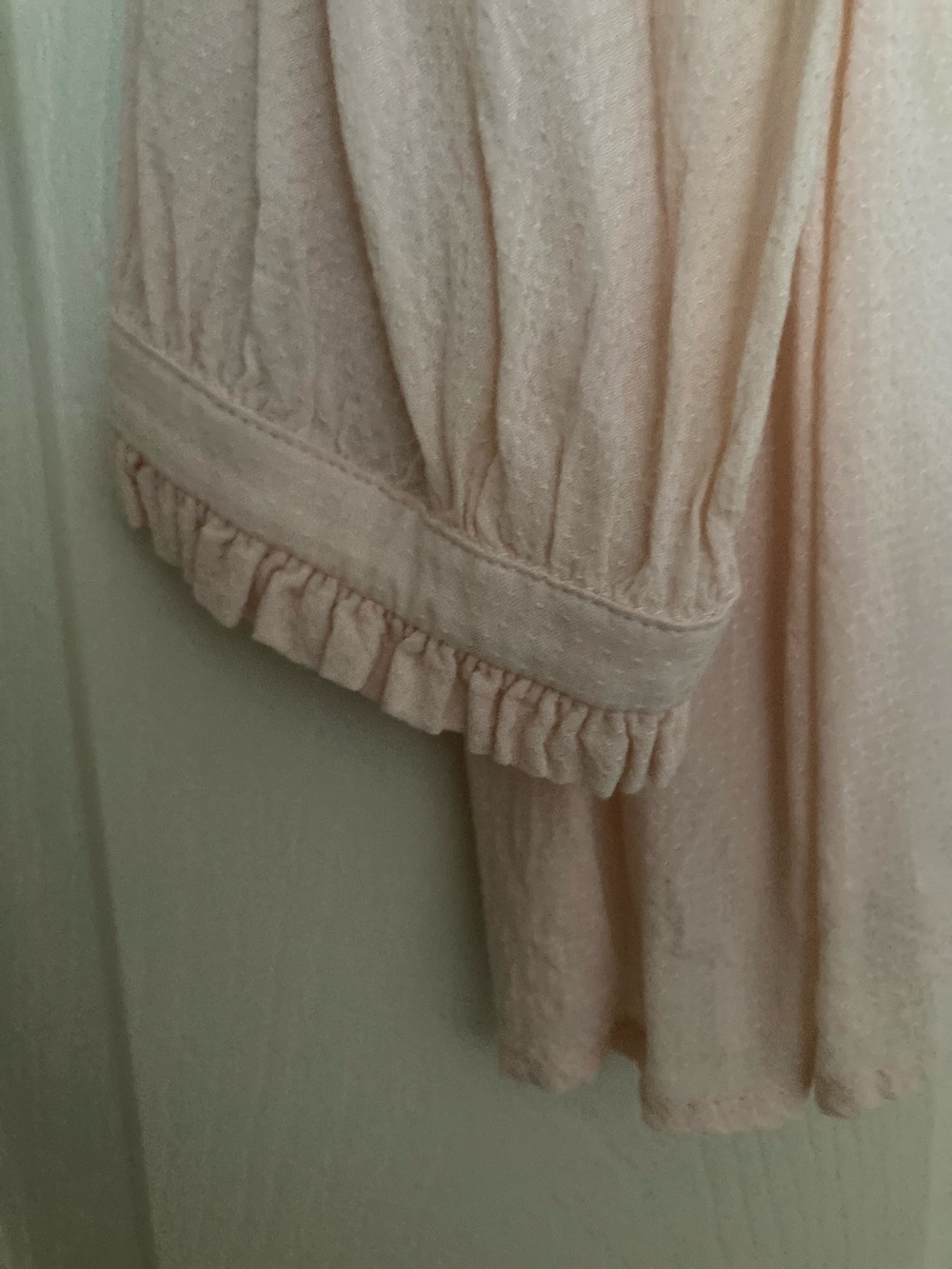 Modcloth Pale Pink Ruffle Collar Button-Front Blouse - Picture 3 of 6